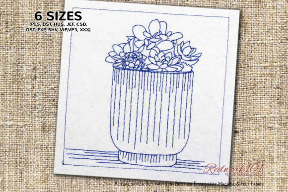 Aries Plants Redwork: A Versatile Embroidery Design for Small Business Branding