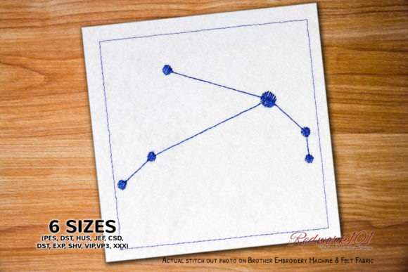 Aries Star Constellation Redwork