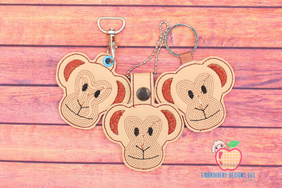 Chimpanzee Head ITH Snaptab Keyfob
