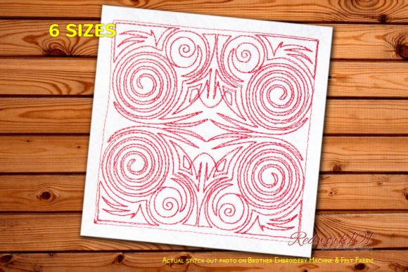 Circle Quilting Pattern Redwork