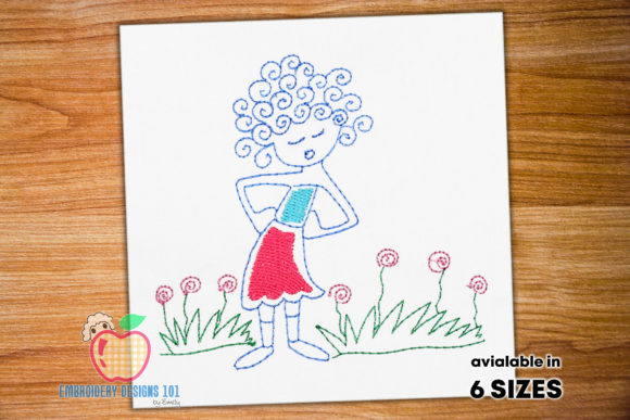 Cute Curley Hair Girl Sketch