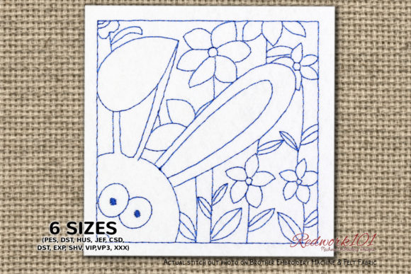 Easter Bunny Peek Bluework