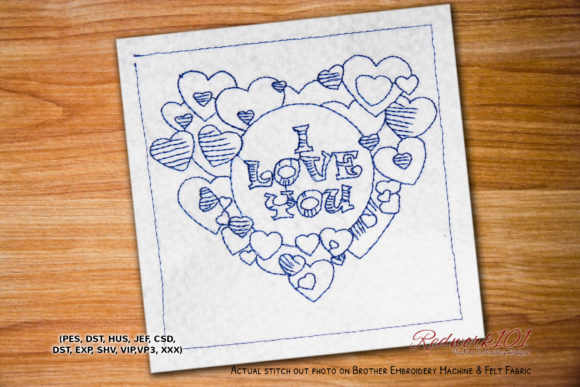 I Love You Heart Frame Lineart