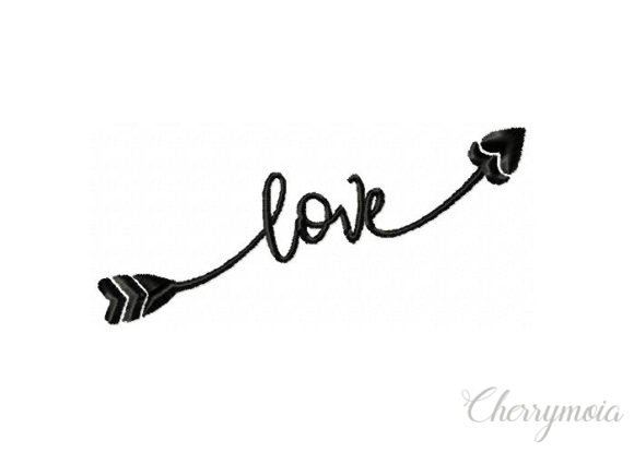 Love Arrow Embroidery Design