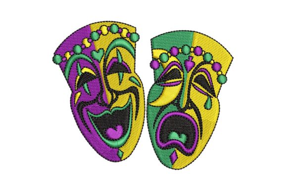 Mardi Gras Happy-Sad Faces