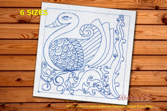 Peacock Redwork