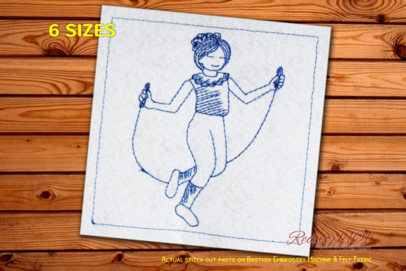 Rope Skipping Lineart Design