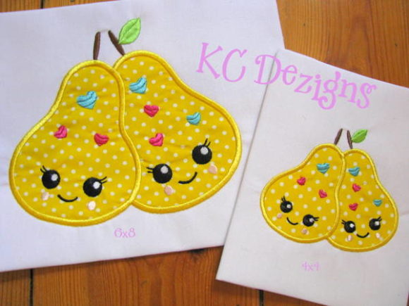 Valentine Love Pears Applique